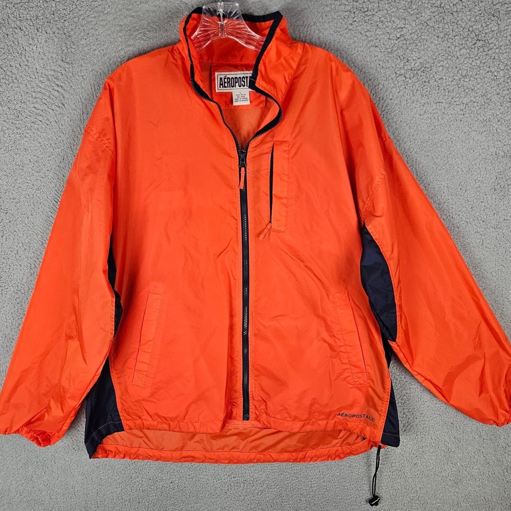 Aeropostale Windbreaker Jacket Mens Large Nylon Y2K VTG Long Sleeve Full Zip